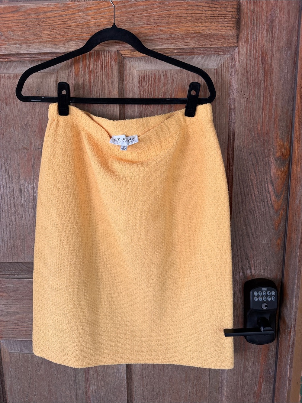 St. John Lemon Yellow Knit Pencil Skirt